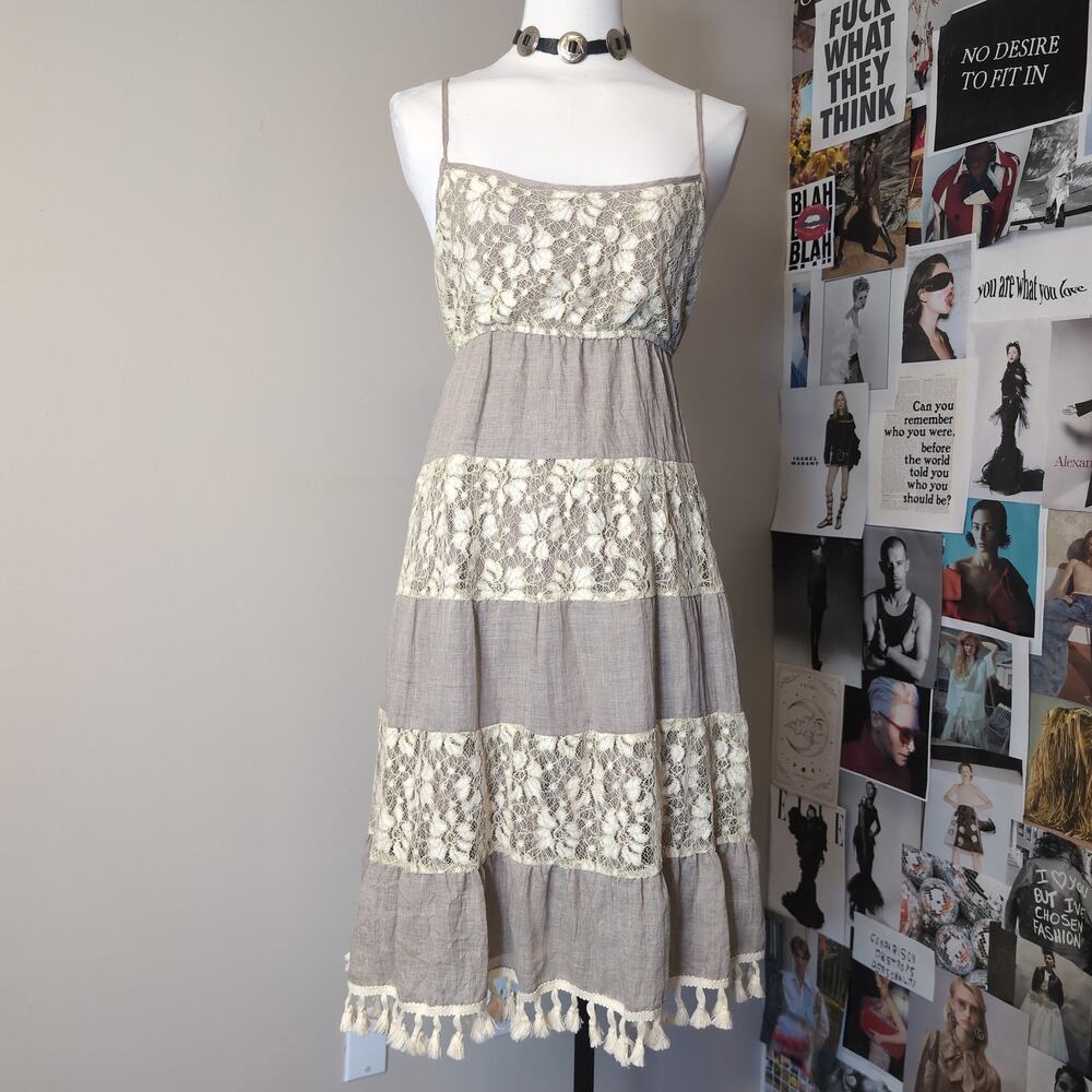 Lace Tiered Cottagecore Midi Dress